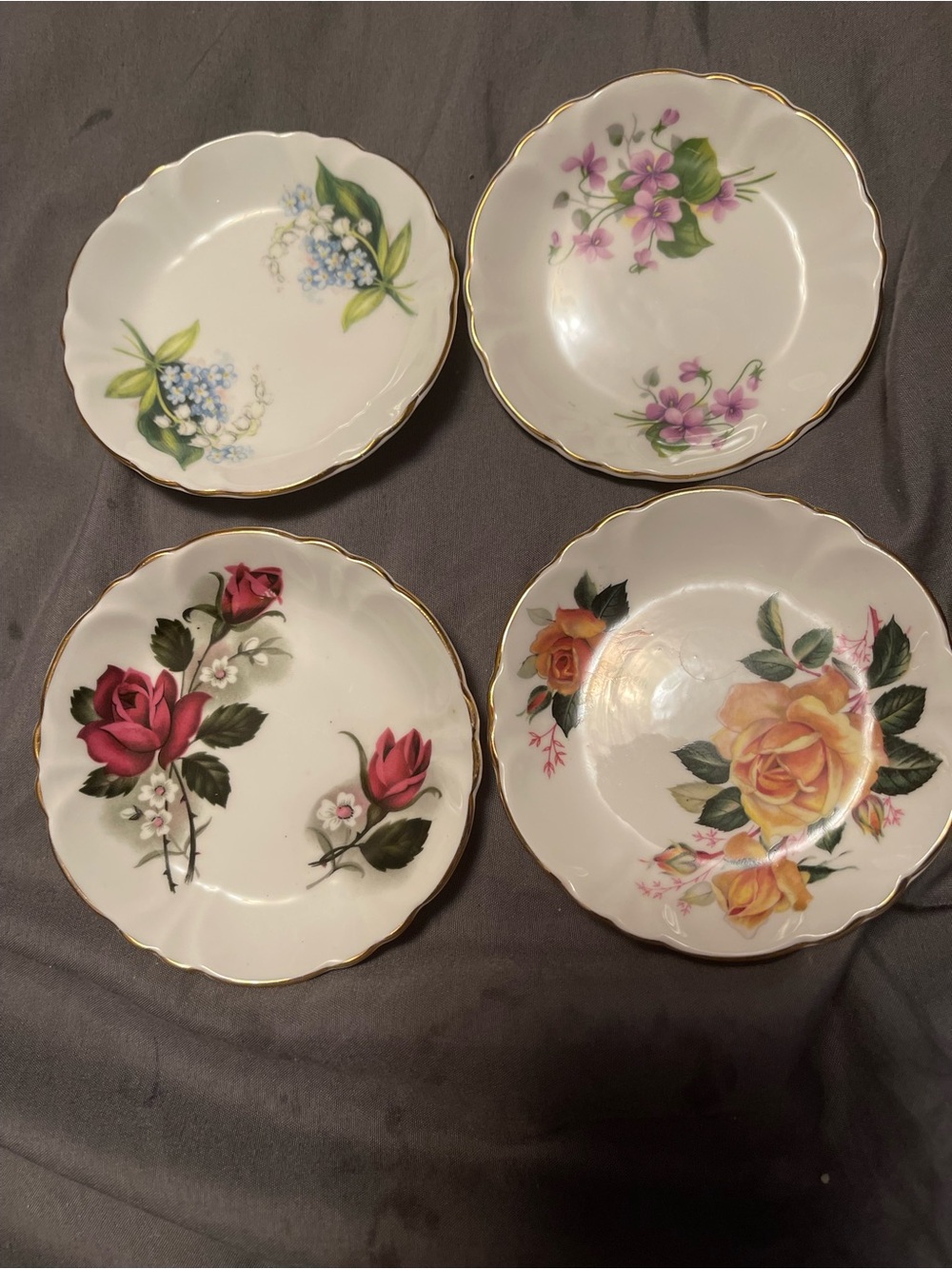Floral butter plates - Set of 4